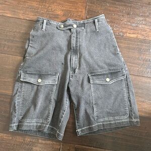 With Jean grey denim long shorts size small